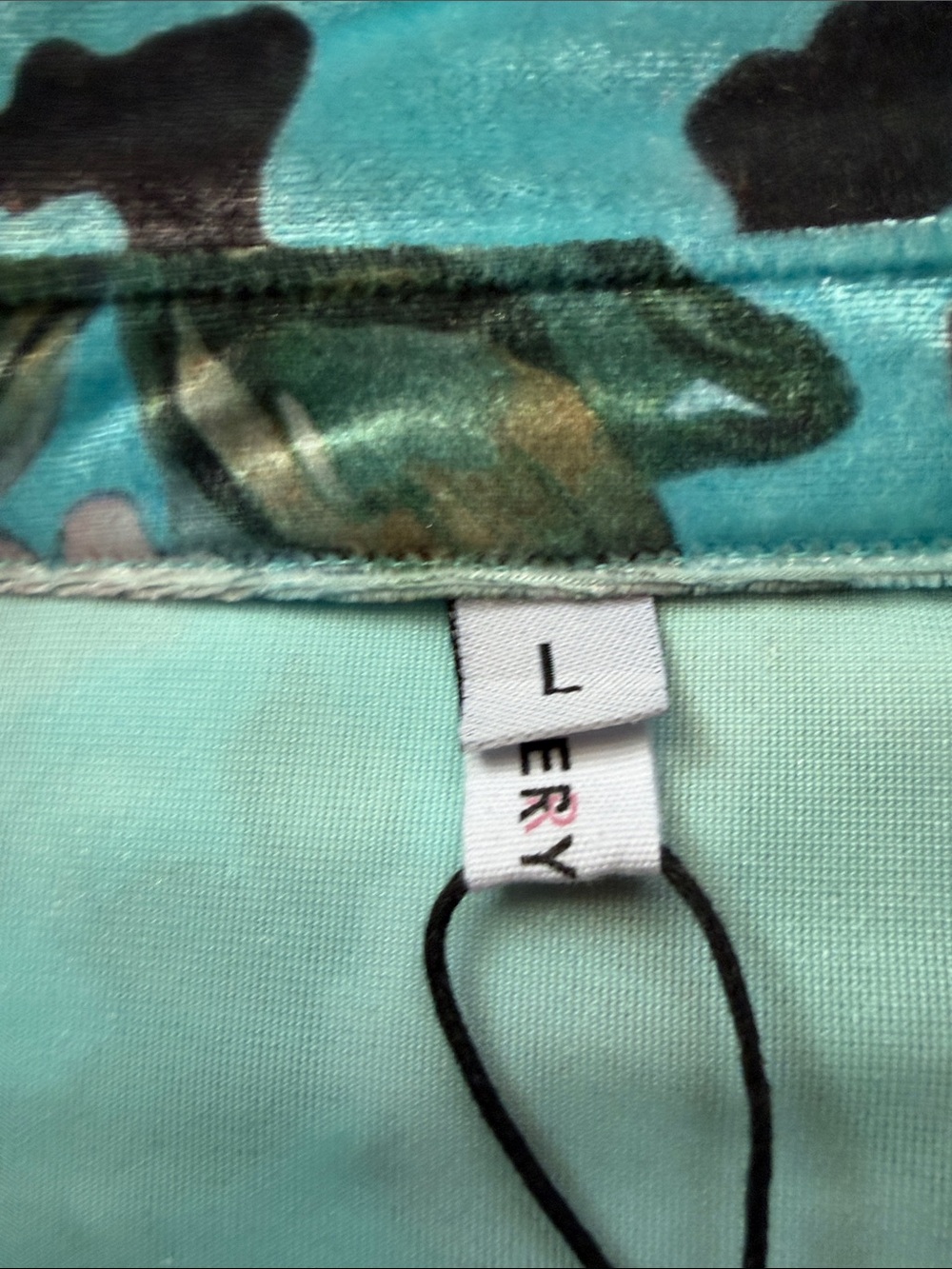 LERY Aqua Floral Print Top